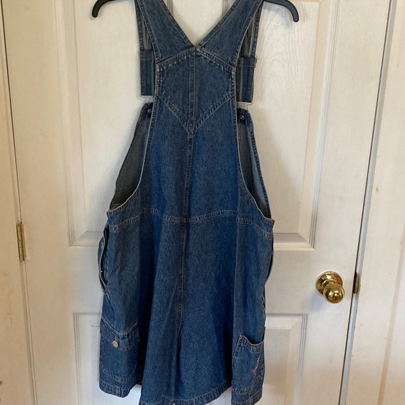 Disney Denim Short Overalls with Mickey & Floral Embroidery - Picture 9 of 14